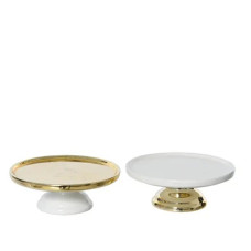 Beauty Home ΠΟΡΣΕΛΑΝΙΝΗ ΤΑΡΤΙΕΡΑ 10 x 4 cm ΧΡΥΣΟ – ΛΕΥΚΟ  Β
