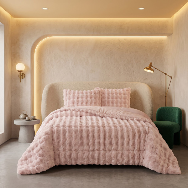Beauty Home Κουβερτοπάπλωμα γούνινο ημίδιπλο Art 12664 180x240 Ροζ