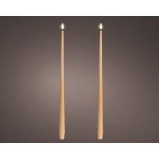 Beauty Home Κερί LED με Ρεαλιστική Φλόγα Καφέ Σετ 2 Τεμ. Ø2,2 x 42,5 cm