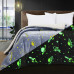 Beauty Home Κουβερτοπάπλωμα μονό φωσφοριζέ Glow Art 6268 160x220 Σιέλ