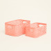Beauty Home Μεταλλικά Καλάθια 29,5 x 19,8 x 13 cm , 24,8 x 16,3 x 11 cm ΣΕΤ 2 ΤΜΧ  Σομόν