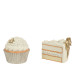 Beauty Home Χριστουγεννιάτικο Διακοσμητικό Κέικ Polyresin 12,5 x 7,9 x 9 cm  Εκρού