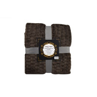 Κουβερτάκι ριχτάρι  flannel soft ανάγλυφο 200x220  Chios Hellas 35057 καφέ