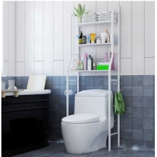 Επιδαπέδια Ραφιέρα Μπάνιου Μεταλλική με 3 Ράφια Λευκή  50x25x155cm