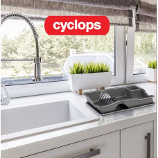 Cyclops Στεγνωτήρας Νεροχύτη Πλαστικός σε Γκρι Χρώμα 37.8x27x8.2cm