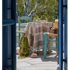 Τραπεζομάντηλο φαγητού 140Χ180 βαμβακερό καρώ γκρι σχέδιο 14470