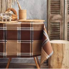 Τραπεζομάντηλο φαγητού 140Χ180 βαμβακερό καρώ καφέ  σχέδιο 14470
