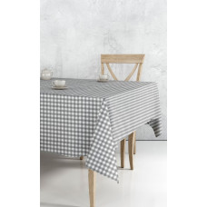 Τραπεζομάντηλο φαγητού 140Χ140 βαμβακερό καρώ γκρι σχέδιο 5467