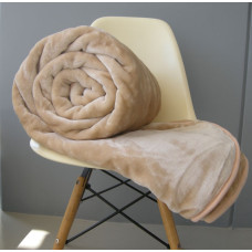 Κουβέρτα υπέρδιπλη 220Χ240 Soft Velvet  βελουτέ Flamingo χρώμα mocca