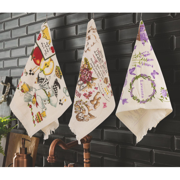 Πετσέτα κουζίνας βελουτέ  Σχ. Velour 100% cotton (συσκευασία των 12 τεμ.)