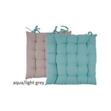 Μαξιλάρι καρέκλας Σχ.Duo 40x40cm διπλής όψης aqua/l.grey 100% cotton 40x40cm