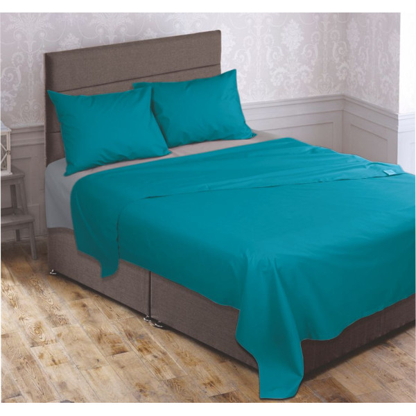 Σετ παπλωματοθήκη Σχ. Rainbow μονόχρωμη poly/cotton 144 κλωστών Emerald 160x140cm