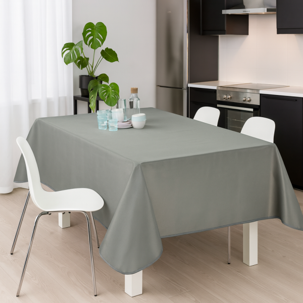 Τραπεζομάντηλο αλέκιαστο μονόχρωμο 100%pol. Light Grey 150x180cm
