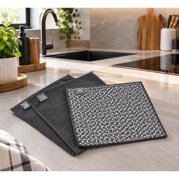 Σετ 3 τμχ πανάκι microfiber Σχ. Geoflower 30x30cm 45x65cm