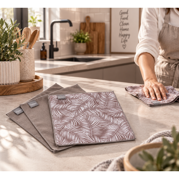 Σετ 3 τμχ πανάκι microfiber Σχ. Vegetal 30x30cm 45x65cm