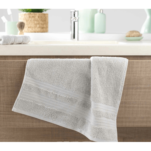 Πετσέτα μονόχρωμη  Σx. Excellence 600gr/m² υδρόφιλη έξτρα απορροφητική 100% cotton Light Grey 50x90cm