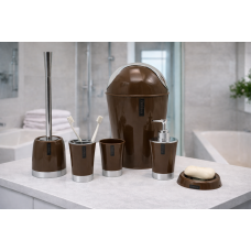 Σετ αξεσουάρ μπάνιου brown 6 τμχ. 13,50x11,30cm
