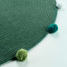 Χαλάκι στρόγγυλο με περιμετρικά pon-pon Σχ.Candy 90cm poly/cotton Green