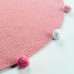 Χαλάκι στρόγγυλο με περιμετρικά pon-pon Σχ.Candy 90cm poly/cotton Pink