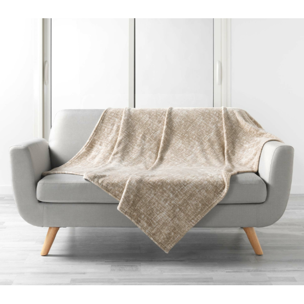 Κουβέρτα - Ριχτάρι super soft Σχ.Bistrol  100% polyester Beige 220x240cm