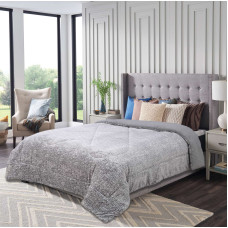 Κουβέρτα-πάπλωμα flannel με κάτω όψη sherpa Σχ. Bistrol 100% pol. Grey 220x240cm