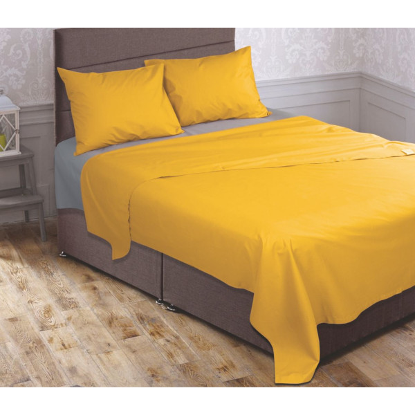 Σετ παπλωματοθήκη Σχ. Rainbow μονόχρωμη poly/cotton 144 κλωστών Sweet honey 160x140cm