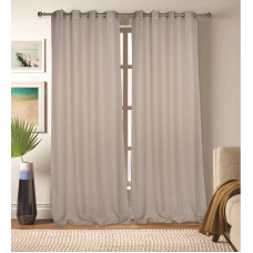Κουρτίνα Σχ. Lisa 140x260cm έτοιμη ραμμένη με κρίκους 100% πολ Beige