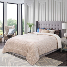 Κουβέρτα-πάπλωμα flannel με κάτω όψη sherpa Σχ. Bistrol 100% pol. Beige 220x240cm