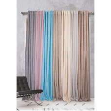 Κουρτίνα Σχ.Elxi 140x260cm έτοιμη ραμμένη 100% πολ Cream (ecru)