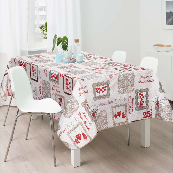 Τραπεζομάντηλο χριστουγεννιάτικο αλέκιαστο Σχ. 1262 100%pol. 150x150cm