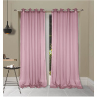 Κουρτίνα οργάντζα Σχ.Elsa με κρίκους 140x260cm 100% ροζ