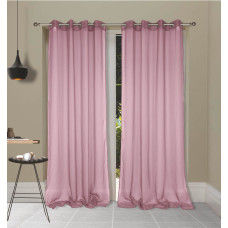 Κουρτίνα οργάντζα Σχ.Elsa με κρίκους 140x260cm 100% ροζ