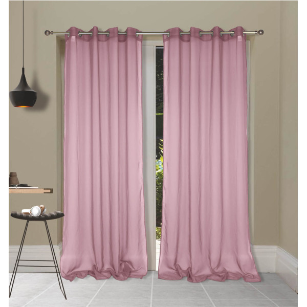 Κουρτίνα οργάντζα Σχ.Elsa με κρίκους 140x260cm 100% ροζ