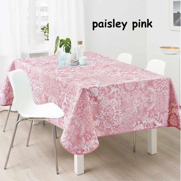 Τραπεζομάντηλο  αλέκιαστο Σχ. Paisley pink 100%pol. 150x220cm