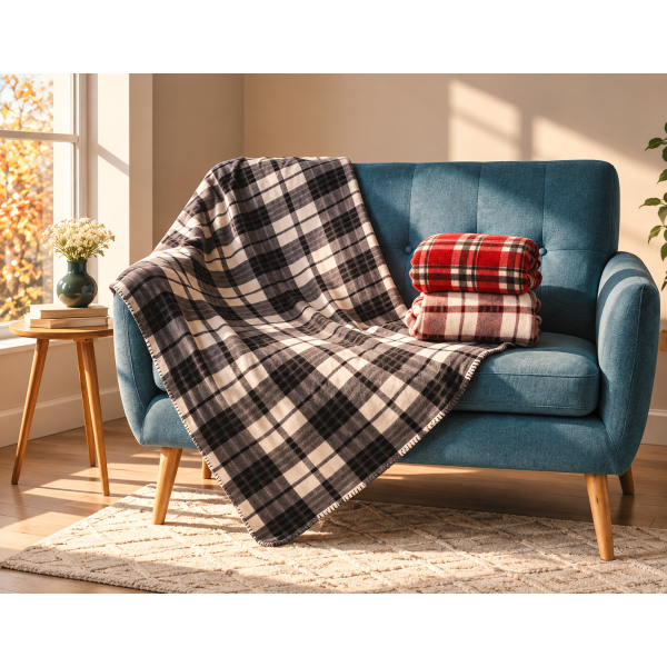 Polar fleece Σχ. Eliot 100% polyester (Συσκευασία 12 τμχ mix) 200x220cm