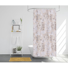 Κουρτίνα μπάνιου με κρίκους Σχ.Abela 180x200cm + πατάκι Shaggy 50x70cm 100% pol. 180x200cm