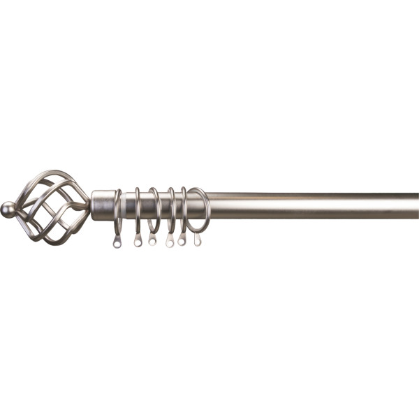 Κουρτινόβεργα επεκ/μενη Σχ.Twist 120cm-210cm Satin nickel