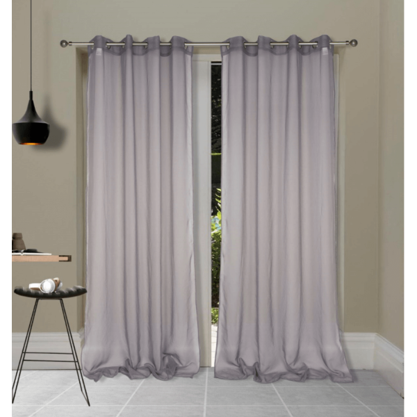 Κουρτίνα οργάντζα Σχ.Elsa με κρίκους 140x260cm 100% Grey