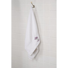 Σετ πετσέτα 3τμχ με κέντημα στη φάσα  Σx. Lavender σε κουτί  430 gsm 100% cotton Pudra