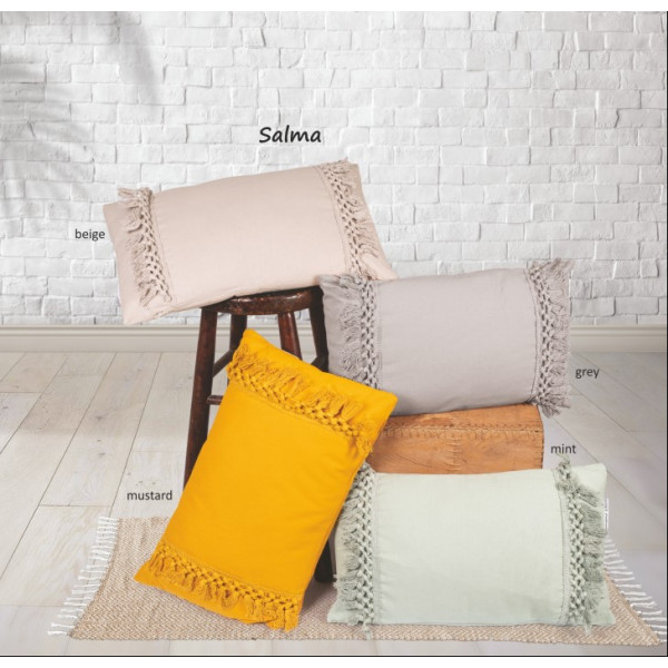 Μαξιλάρι διακοσμητικό  30Χ50cm Σχ. Salma 100% cotton Mustard