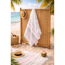 Πετσέτα θαλάσσης - παρεό με κρόσια 90X150cm Σx.8712 80% cotton-20% pol.