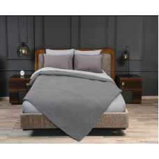 Σετ σεντόνια "Rainbow" μονόχρωμα Grey-Ice grey poly/cotton 144 κλωστών 240x260cm