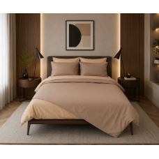 Σετ σεντόνια "Rainbow" μονόχρωμα Smoke-Beige poly/cotton 144 κλωστών 240x260cm