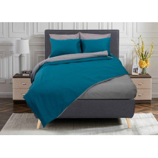 Σετ σεντόνια "Rainbow" μονόχρωμα Emerald-Grey poly/cotton 144 κλωστών 240x260cm