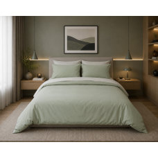 Σετ σεντόνια "Rainbow" μονόχρωμα Olive-mint poly/cotton 144 κλωστών 170x260cm