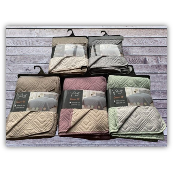 Κουβερλί ultrasonic Σχ. Roman 100% microfiber Beige-Natural 220x240cm