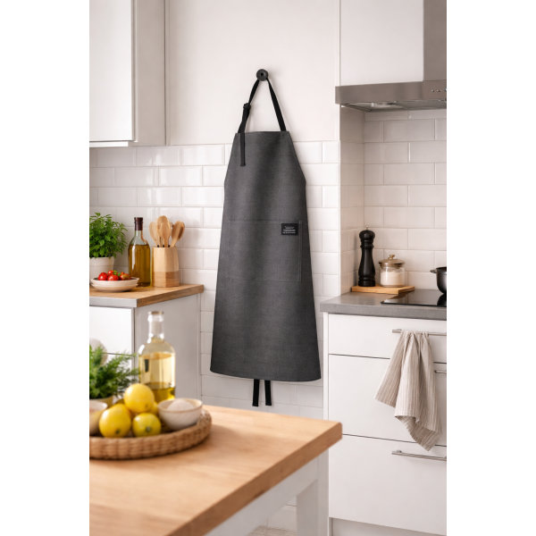 Ποδιά κουζίνας με τσέπη Σχ.Harold grey  60x84cm cotton 60x84cm