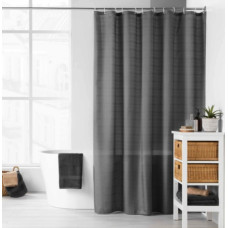 Κουρτίνα μπάνιου με κρίκους Σχ.Yaline D.grey 180x200cm 100% pol 180x200cm