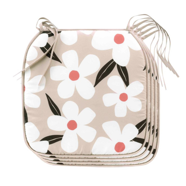 Σετ 4 τεμ. μαξιλάρι καρέκλας Σχ.Darcy 38x38x2cm 100% microfiber 38x38cm