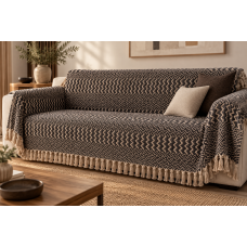 Ριχτάρι μεμονωμένο Σχ. Zina 100% cotton Black 180x300cm